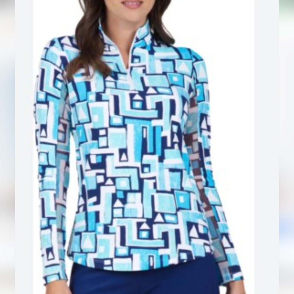 IBKUL Mock Neck Long Sleeve Top